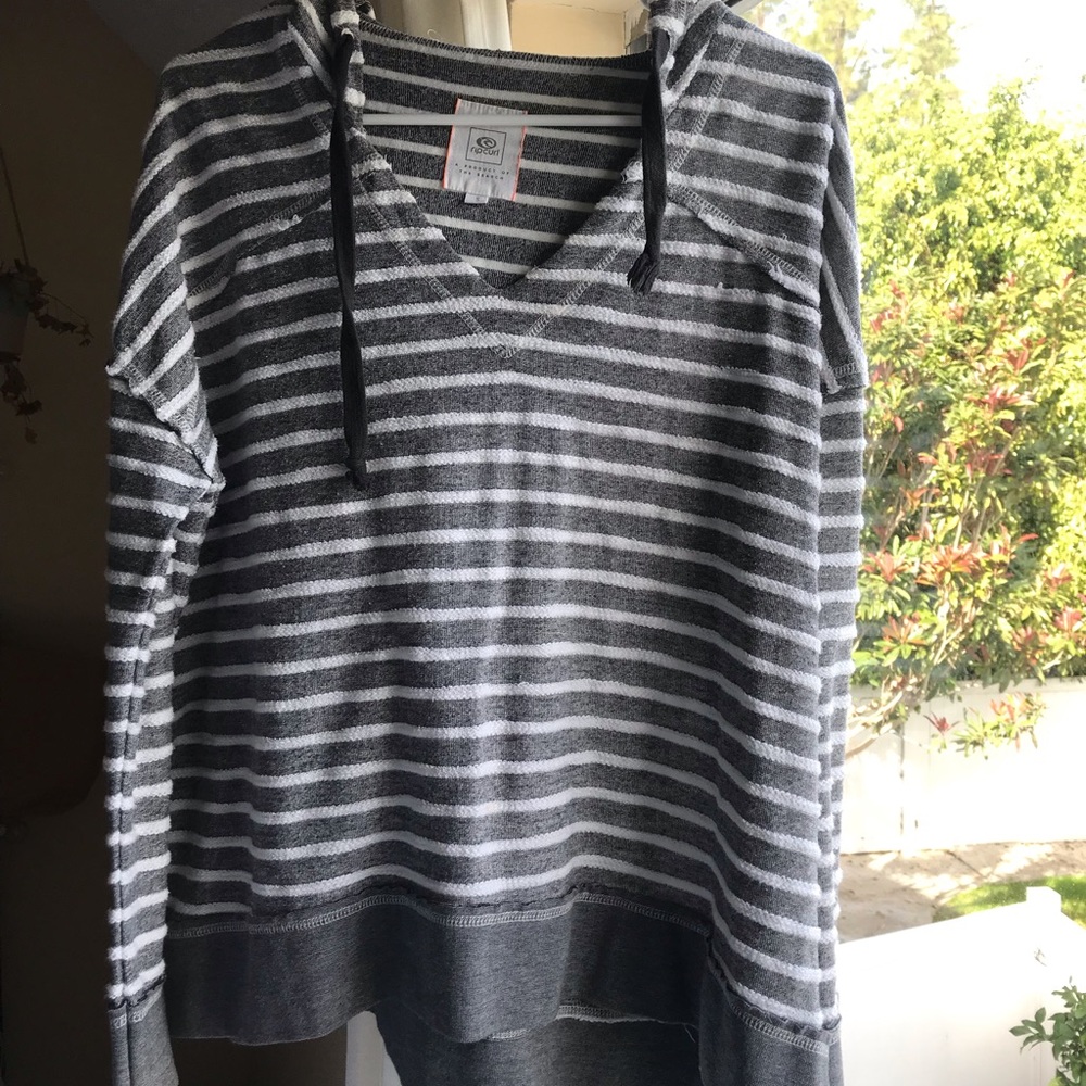 O’neill Grey/White Stripped Sweater with Hood